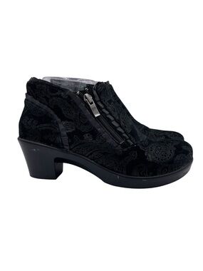 Alegria Hannah Black Beauty Ankle Booties Zip Ruffle Women's Size 37 HAN-931